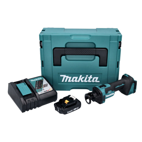 Makita DCO 181 RA1J Cordless rotary cutter 18 V 32000 rpm brushless + 1x rechargeable battery 2.0 Ah + charger + Makpac