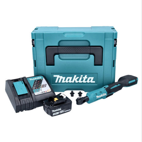 Makita DWR 180 RF1J Cordless ratchet screwdriver 18 V 47.5 Nm 1/4" 3/8" + 1x rechargeable battery 3.0 Ah + charger + Makpac