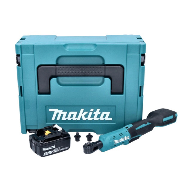 Avvitatore a cricchetto a batteria Makita DWR 180 T1J 18 V 47,5 Nm 1/4" 3/8" + 1x batteria ricaricabile 5,0 Ah + Makpac - senza caricabatterie