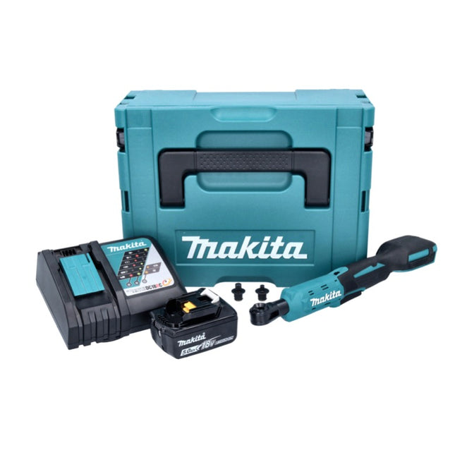 Makita DWR 180 RT1J cordless ratchet screwdriver 18 V 47.5 Nm 1/4" 3/8" + 1x rechargeable battery 5.0 Ah + charger + Makpac