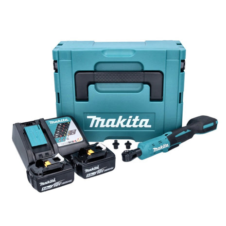 Avvitatore a cricchetto a batteria Makita DWR 180 RTJ 18 V 47,5 Nm 1/4" 3/8" + 2x batteria ricaricabile 5,0 Ah + caricabatterie + Makpac