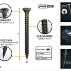 HausHalt Universal Holzbauschraube Holzschraube 3,0 x 40 mm PZ1 1000 Stk. ( 2x 000051371100 ) silber verzinkt Kreuzschlitz Pozidriv Senkkopf Vollgewinde - Toolbrothers