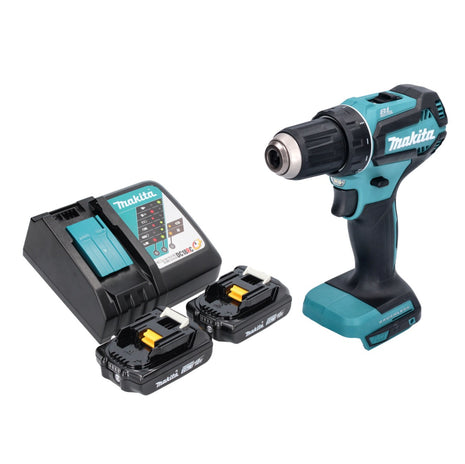 Makita DDF 485 RA cordless drill driver 18 V 50 Nm brushless + 2x rechargeable battery 2.0 Ah + charger