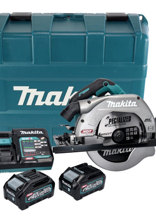 Makita HS 009 GM201 Akku Handkreissäge XGT 40 V max. 235 mm Brushless + 2x Akku 4,0 Ah + Ladegerät + Koffer