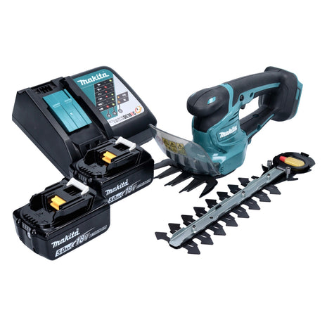 Makita DUM 111 RT2X Cordless grass shears shrub shears 18 V + 2x rechargeable battery 5.0 Ah + charger