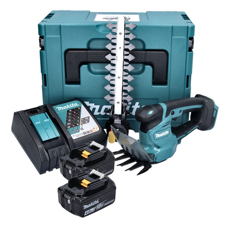 Makita DUM 111 RMXJ cesoie per erba a batteria cesoie per arbusti 18 V + 2x batteria ricaricabile 4,0 Ah + caricatore + Makpac