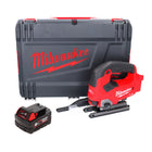 Sierra de calar a batería Milwaukee M18 FJS-601X 18 V 25 mm carrera sin escobillas + 1x batería 6,0 Ah + caja HD - sin cargador