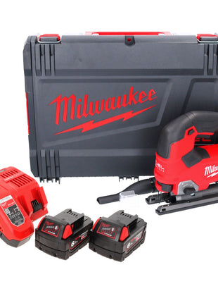 Sierra de calar a batería Milwaukee M18 FJS-602X 18 V 25 mm carrera sin escobillas + 2x baterías 6,0 Ah + cargador + caja HD