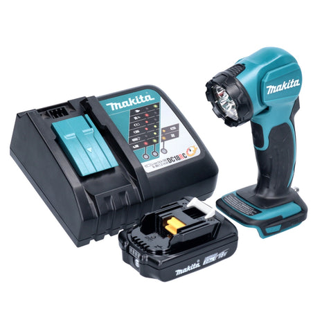 Makita DEADML 815 RA1 Lámpara LED de mano sin cable 14,4 - 18 V 160 lm + 1x batería recargable 2,0 Ah + cargador