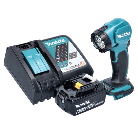 Makita DEADML 815 RG1 LED akumulatorowa lampa ręczna 14,4 - 18 V 160 lm + 1x akumulator 6,0 Ah + ładowarka