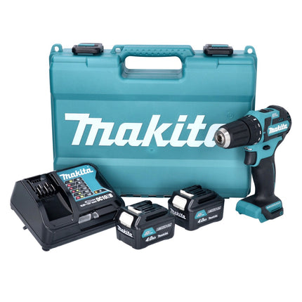 Taladro atornillador a batería Makita DF 332 DSME 12 V máx. 35 Nm sin escobillas + 2 baterías de 4,0 Ah + cargador + maletín