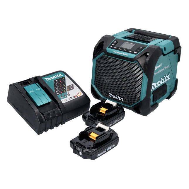 Makita DMR 203 RA Altavoz Bluetooth 12 V 18 V IP64 + 2x batería recargable 2,0 Ah + cargador