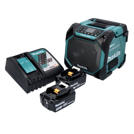 Makita DMR 203 RF Bluetooth speaker 12 V 18 V IP64 + 2x rechargeable battery 3.0 Ah + charger