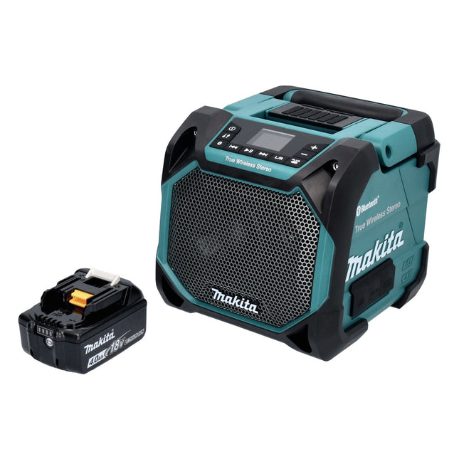 Makita DMR 203 M1 Altavoz Bluetooth 12 V 18 V IP64 + 1x batería recargable 4,0 Ah - sin cargador
