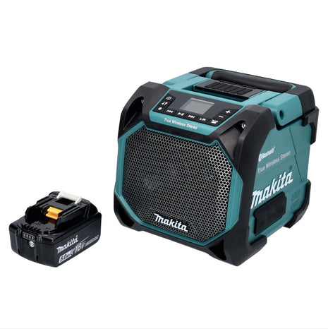 Makita DMR 203 T1Haut-parleur sans fil Bluetooth 12 V 18 V IP64 + 1x Batterie 5,0 Ah - sans chargeur