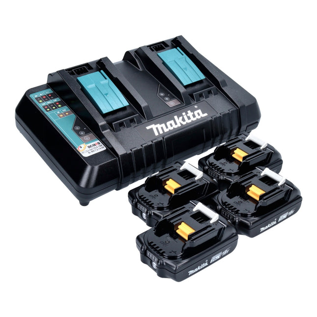 Makita Power Source Kit 18 V with 4x BL 1820 B 2.0 Ah battery ( 4x 197254-9 ) + DC 18 RD double quick charger ( 196933-6 )