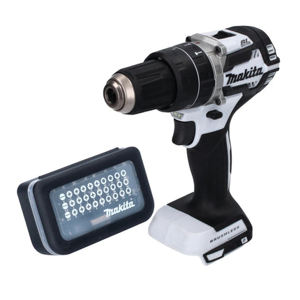 Makita DHP 484 ZW Cordless Combi Drill 54Nm 18V Brushless - white +Bits set 31 pcs. (D-30667)