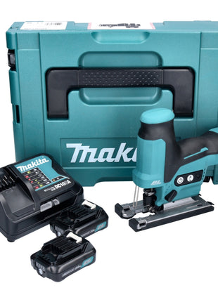 Makita JV 102 DSAJ Akku Pendelhubstichsäge 12 V max. Brushless + 2x Akku 2,0 Ah + Ladegerät + Makpac