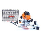 Triton JOF001 Oberfräse 1010 Watt 59 mm Hub + Anschlag + 15 tlg. Fräser Set