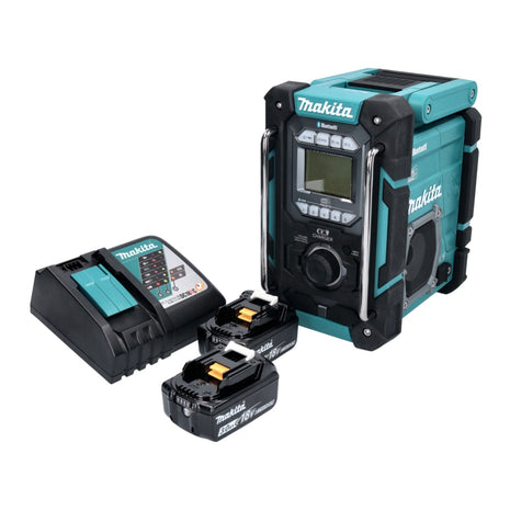 Makita DMR 301 Radio de obra con batería RF 12 V máx. - 18 V DAB / DAB+ / Bluetooth + 2x baterías 3,0 Ah + cargador