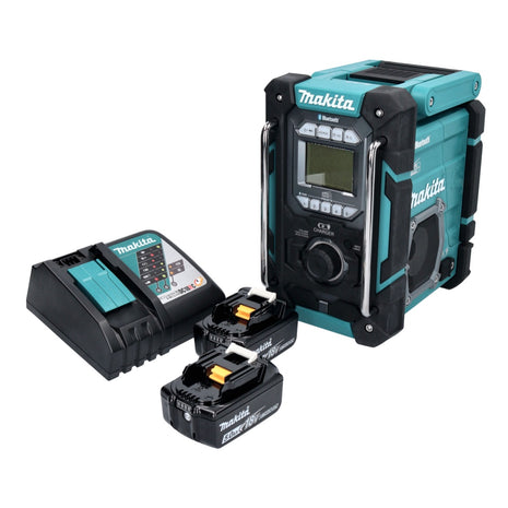 Makita DMR 301 RT cordless construction site radio 12 V max. - 18 V DAB / DAB+ / Bluetooth + 2x rechargeable battery 5.0 Ah + charger