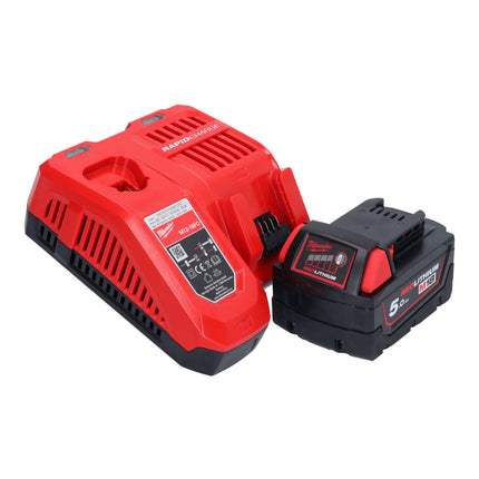 Amoladora angular a batería Milwaukee M18 FSAGV115XPDB-501 18 V 115 mm sin escobillas + 1x batería 5,0 Ah + cargador