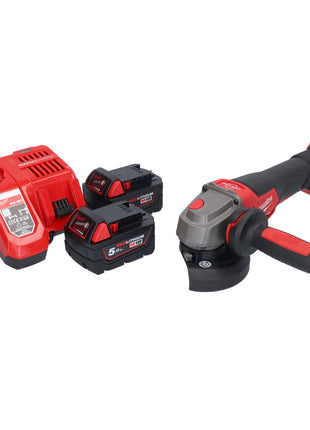 Milwaukee M18 FSAGV115XPDB-502 Cordless Angle Grinder 115mm Brushless 18V + 2x Batteries 5.0Ah + Charger