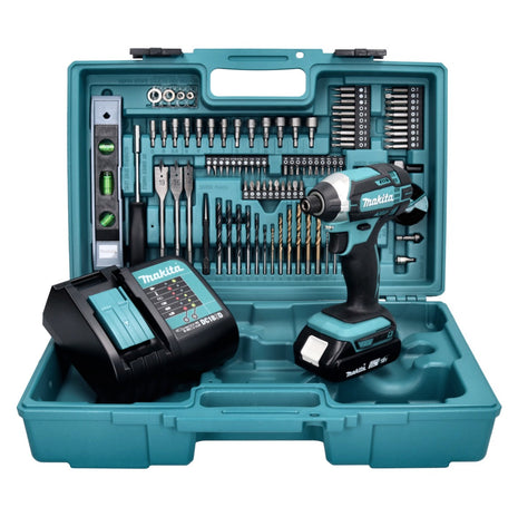 Makita DTD 152 SAX5 Clé à choc sans fil 18 V 165 Nm + 1x batterie 2,0 Ah + chargeur + 101 pcs. d'accessoires + coffret