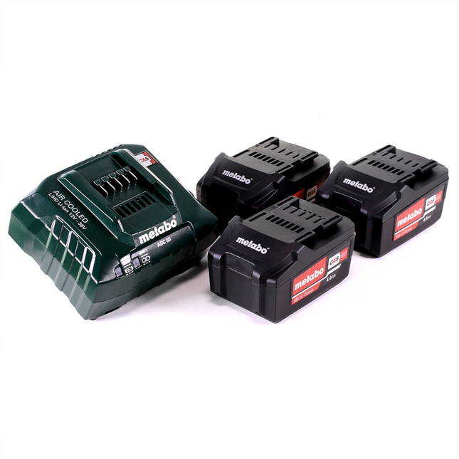 Metabo basic set 3x Li-Power batería 18 V 4.0 Ah CAS Li-Ion + cargador ASC 55 ( 685049000 )