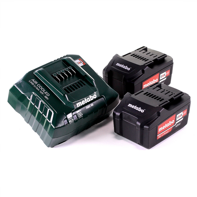 Metabo basic set 2x Li-Power batería 18 V 4,0 Ah CAS Li-Ion + cargador ASC 55 ( 685050380 )