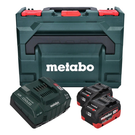 Metabo Basis Set 2x Li-Power Akkupack 18 V 8,0 Ah CAS Li-Ion Akku ( 685131590 ) + Ladegerät ASC 145 + metaBOX