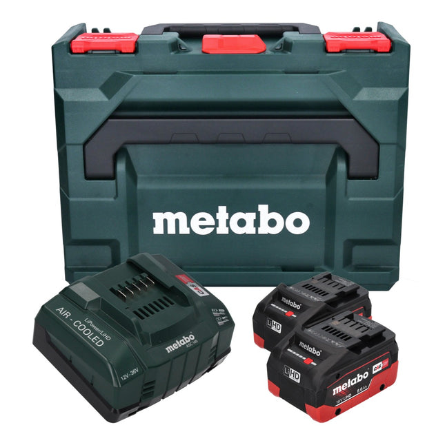 Metabo basic set 2x Li-Power battery pack 18 V 8.0 Ah CAS Li-Ion battery ( 685131590 ) + charger ASC 145 + metaBOX