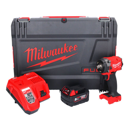 Avvitatore a impulsi a batteria Milwaukee M18 FIW2F12-501X 18 V 339 Nm 1/2" brushless + 1x batteria ricaricabile 5,0 Ah + caricabatterie + scatola HD