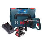 Bosch GBH 18V-21 Taladro percutor profesional sin cable 18 V 2,0 J sin escobillas + 2x batería 2,0 Ah + cargador + L-BOXX