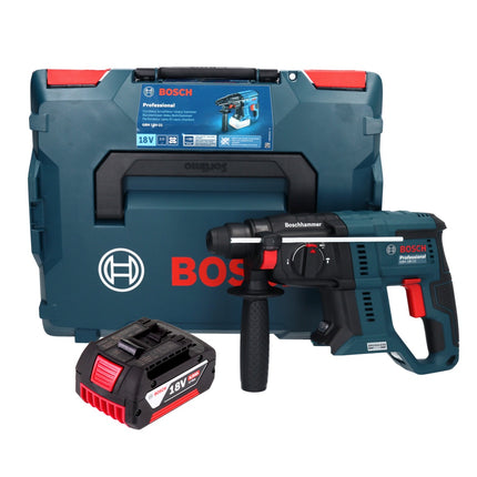 Bosch GBH 18V-21 Taladro percutor profesional 18 V 2,0 J sin escobillas + 1x batería 4,0 Ah + L-BOXX - sin cargador