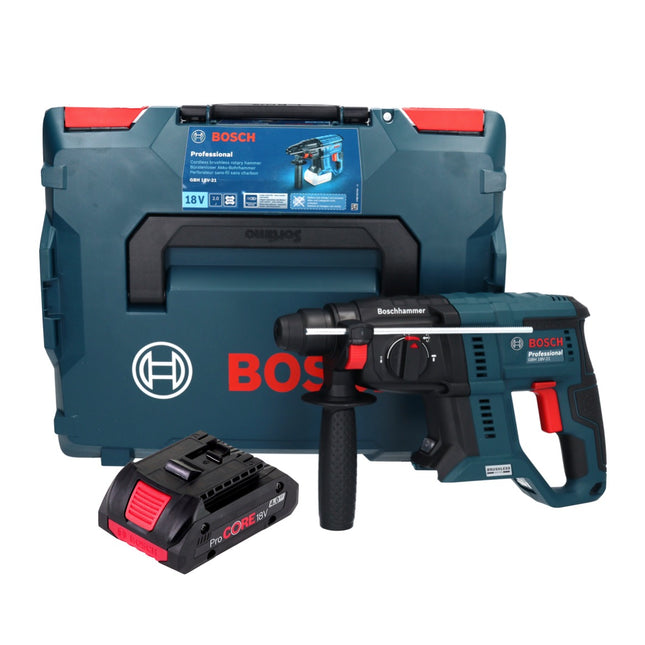 Bosch GBH 18V-21 Professional Akku Bohrhammer 18 V 2,0 J Brushless + 1x ProCORE Akku 4,0 Ah + L-BOXX - ohne Ladegerät