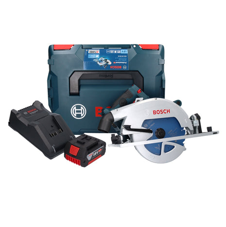 Bosch GKS 18V-68 GC Sega circolare professionale a batteria 18 V 190 mm Biturbo Brushless + 1x batteria ricaricabile 5,0 Ah + caricabatterie + L-BOXX