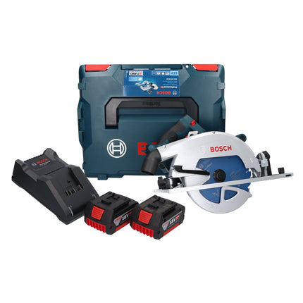 Bosch GKS 18V-68 GC Professional Scie circulaire portative sans fil 18 V 190 mm Biturbo Brushless + 2x batterie 5,0 Ah + chargeur + L-BOXX