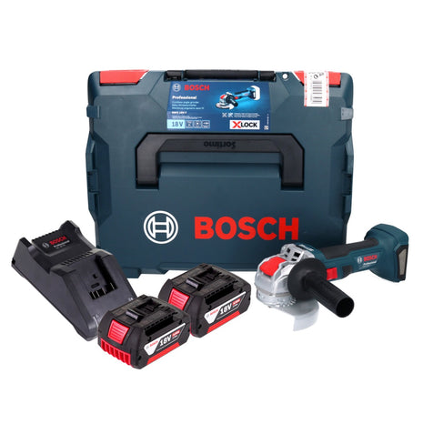 Bosch GWX 18V-7 Professional Akku Winkelschleifer 18 V 125 mm Brushless X-LOCK ( 06019H9105 ) + 2x Akku 4,0 Ah  + Ladegerät + L-Boxx - Toolbrothers