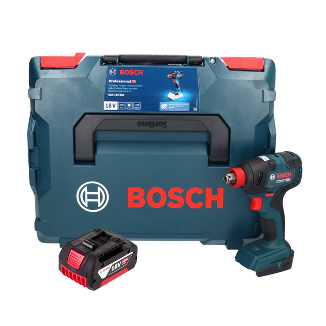 Bosch GDX 18V-200 Professional Visseuse à chocs sans fil 18 V 200 Nm Brushless + 1x batterie 4,0 Ah + L-BOXX - sans chargeur
