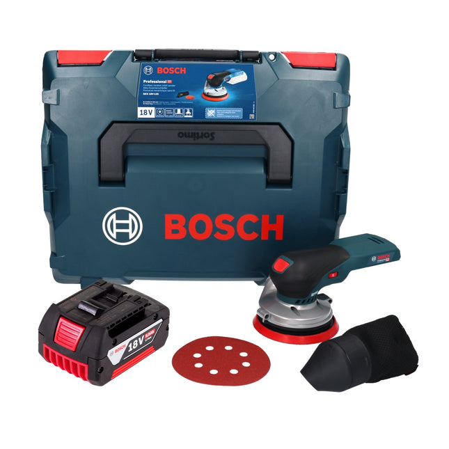 Bosch GEX 18V-125 Lijadora rotorbital profesional sin cable 18 V 125 mm sin escobillas + 1x acumulador 5,0 Ah + L-BOXX - sin cargador