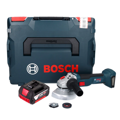 Bosch GWS 18V-10 Professional cordless angle grinder 18 V 125 mm brushless + 1x rechargeable battery 4.0 Ah + L-Boxx - without charger