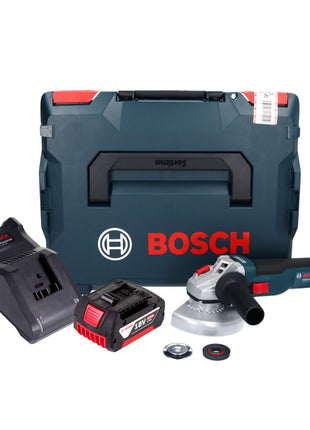 Amoladora angular a batería Bosch GWS 18V-10 Professional 18 V 125 mm sin escobillas + 1x batería 4,0 Ah + cargador + L-Boxx