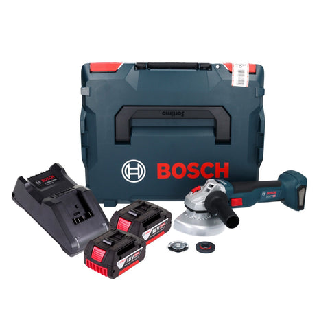 Bosch GWS 18V-10 Professional cordless angle grinder 18 V 125 mm brushless + 2x rechargeable battery 5.0 Ah + charger + L-Boxx