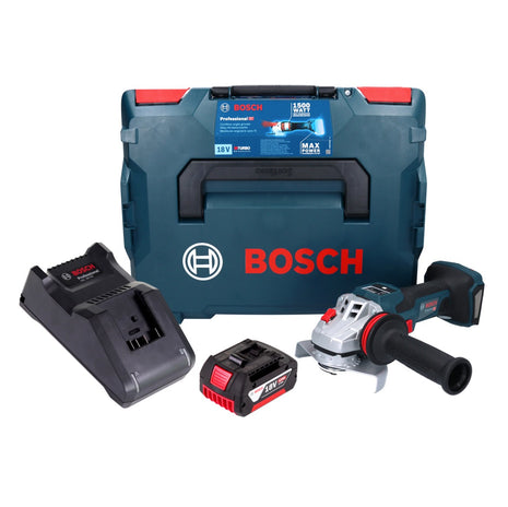 Bosch GWS 18V-15 SC Professional Akku Winkelschleifer 18 V 125 mm Brushless + 1x Akku 4,0 Ah + Ladegerät + L-BOXX