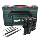 Metabo BH 18 LTX BL 16 cordless hammer drill 18 V 1.3 J SDS plus Brushless + 5-piece drill and chisel set + metaBOX - without battery, without charger