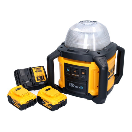 DeWalt DCL 074 P2 Faro da cantiere ricaricabile 18 V 5000 lm 4000 Kelvin + 2x batteria ricaricabile 5,0 Ah + caricatore