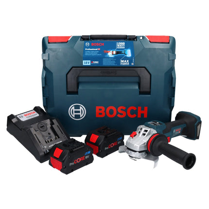 Bosch GWS 18V-15 SC Professional Akku Winkelschleifer 18 V 125 mm Brushless + 2x ProCORE Akku 8,0 Ah + Ladegerät + L-BOXX