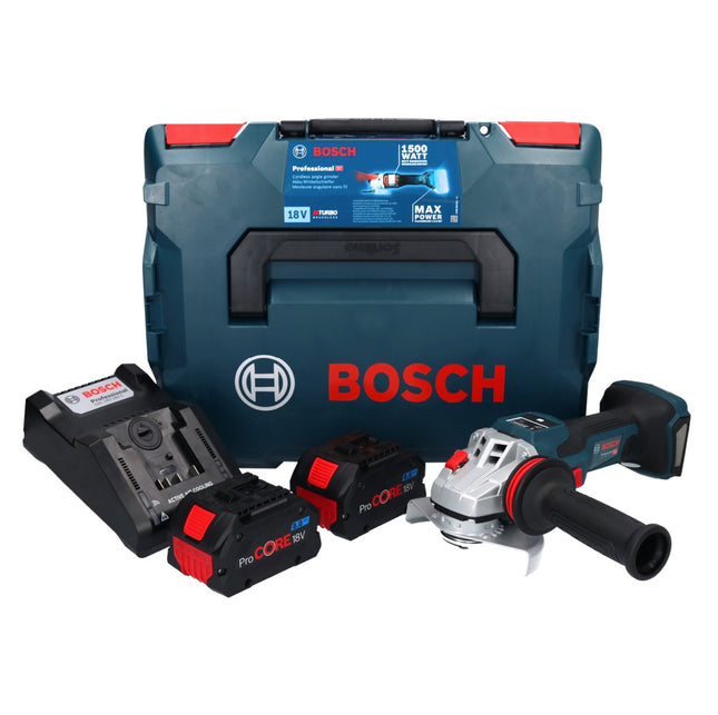 Bosch GWS 18V-15 SC Professional Akku Winkelschleifer 18 V 125 mm Brushless + 2x ProCORE Akku 8,0 Ah + Ladegerät + L-BOXX
