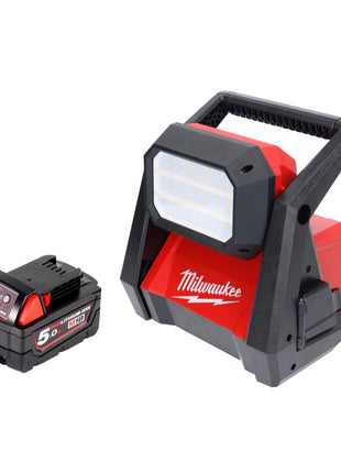 Milwaukee M18 HOAL-501 foco de construcción con lámpara LED a batería 18 V 4000 lm + 1x batería 5,0 Ah - sin cargador